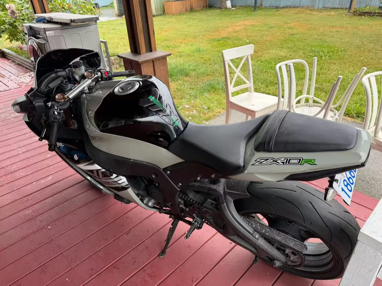 Rear view of repaired 2011 Kawasaki Ninja ZX-10R