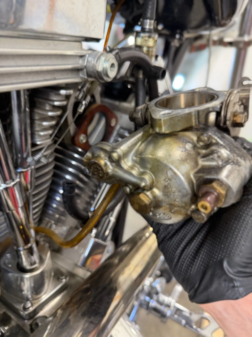 Carburetor removed from a Big Bear Chopper for inspection