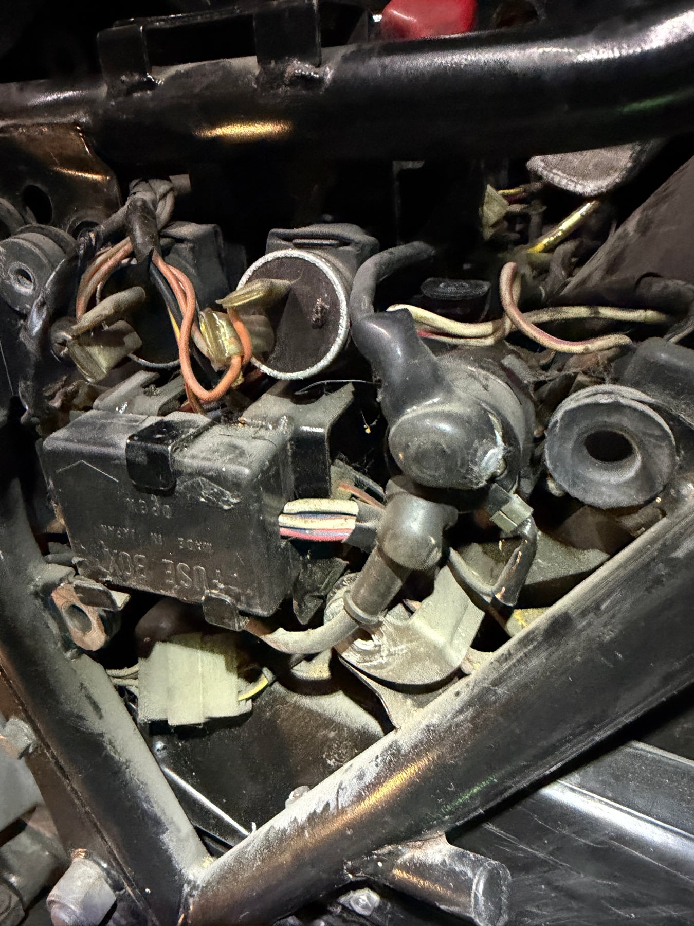 Aged electrical and ignition components on a 1987 Kawasaki GPZ750