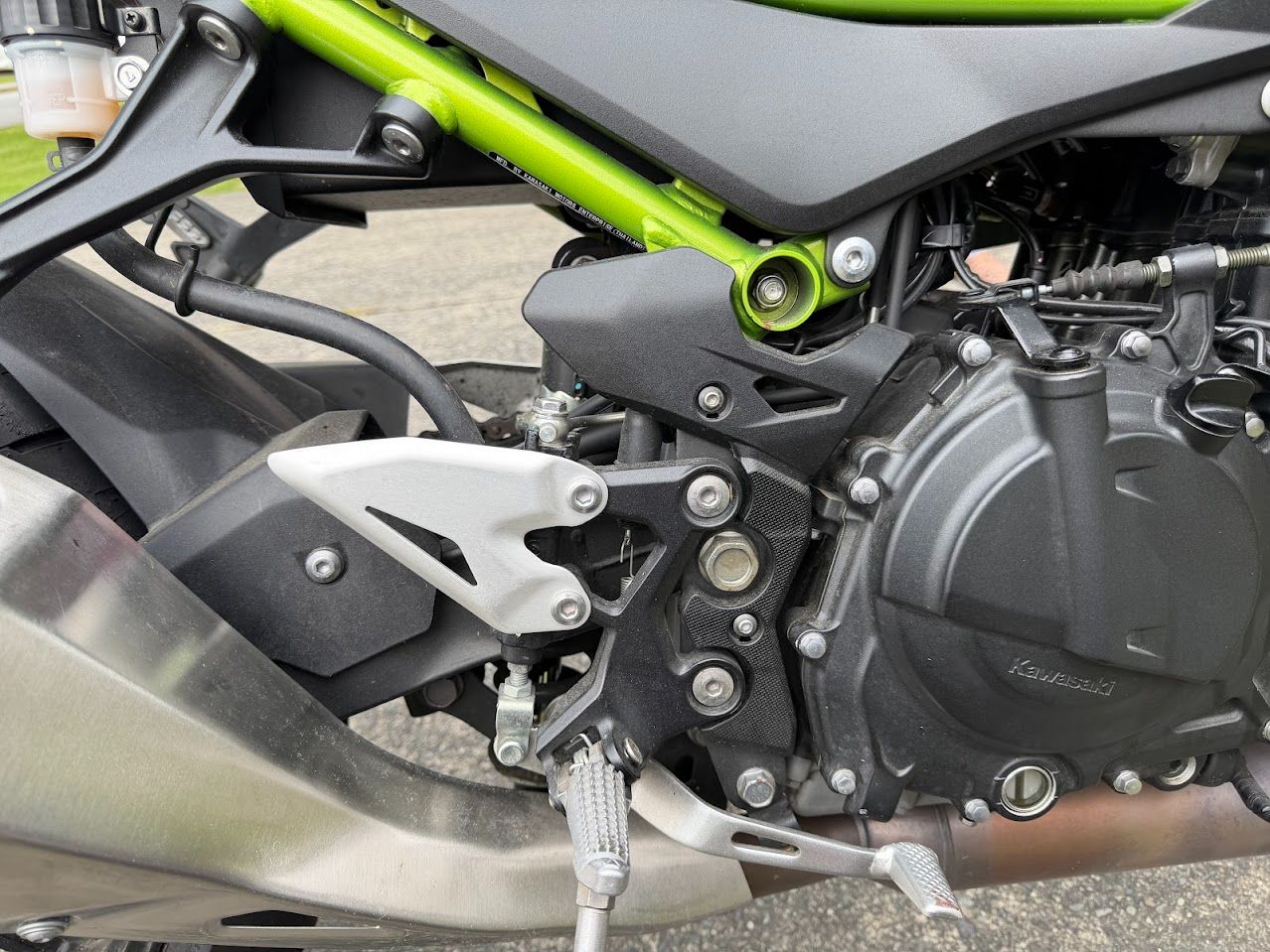 Motorcycle engine and side area shown in a diagnostics article
