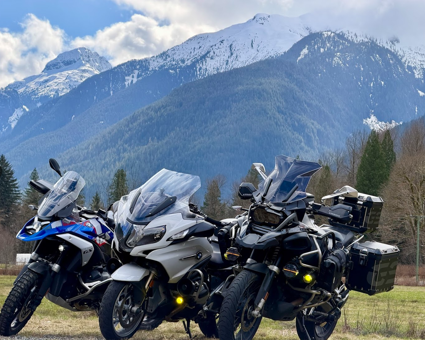 Motorcycle engine, hoses and exhaust inspected before a longer ride
